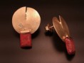 Pendientes de Oro de 18quilates con Cornalina y Brillante